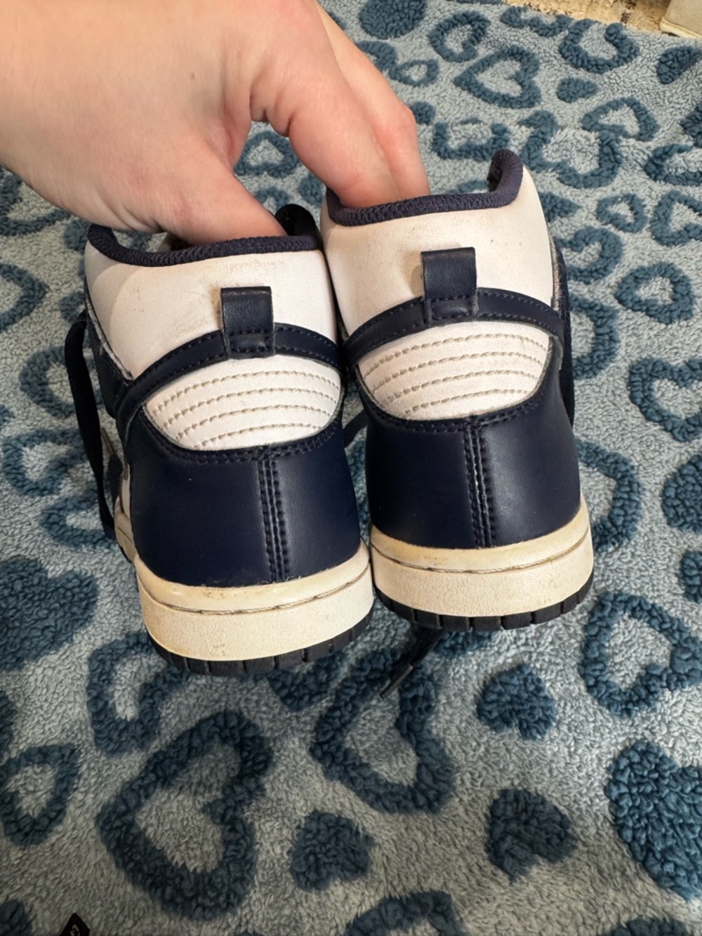 Nike Dunk High Kids Size 1 VGUC navy - Picture 3 of 8